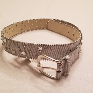  SONOMA Silver Glitter Rhinestone Embellished Belt
